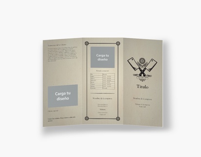 Vista previa del diseño de Galería de diseños de folletos plegados para carnicerías, Tríptico DL (99 x 210 mm)