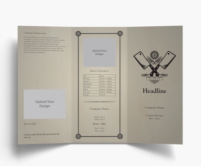 Design Preview for Design Gallery: Butcher Shops Folded Leaflets, Tri-fold DL (99 x 210 mm)