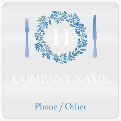 A initial cook blue white design for Events