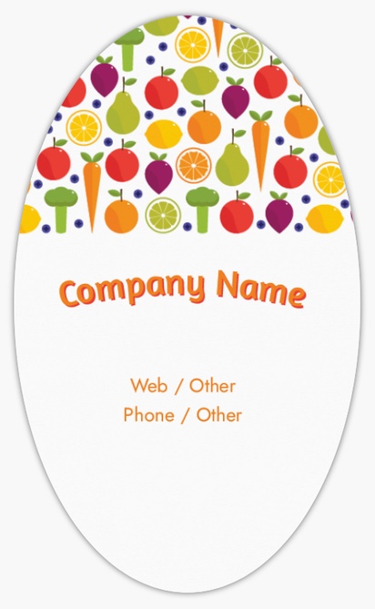 Design Preview for Design Gallery: Farmers Market Sticker Sheets, 12.7 x 7.6 cm Oval
