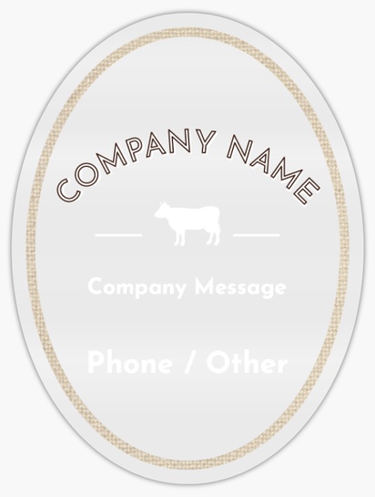 Design Preview for Agriculture & Farming Reusable Stickers Templates, 3" x 4" Oval Vertical