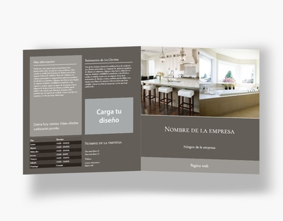 Vista previa del diseño de Galería de diseños de folletos plegados para reforma de cocinas y baños, Díptico Cuadrado (210 x 210 mm)