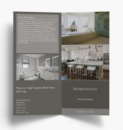 Forhåndsvisning av design for Designgalleri: Oppussing av kjøkken og bad Brosjyrer, 2-fløyet DL (99 x 210 mm)