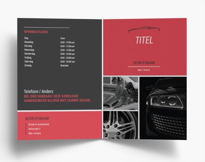 Voorvertoning ontwerp voor Ontwerpgalerij: Auto en transport Folders, Tweeluik A6 (105 x 148 mm)