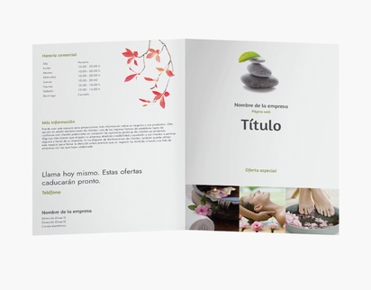 Vista previa del diseño de Galería de diseños de folletos plegados para masajes y reflexología, Díptico A4 (210 x 297 mm)