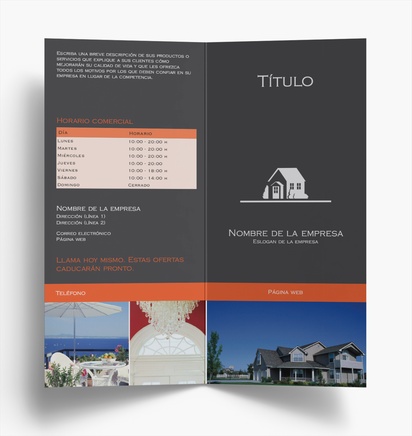 Vista previa del diseño de Galería de diseños de folletos plegados para agentes inmobiliarios, Díptico DL (99 x 210 mm)