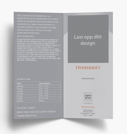 Forhåndsvisning av design for Designgalleri: Brosjyrer, 2-fløyet DL (99 x 210 mm)
