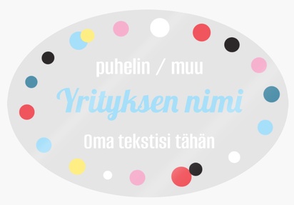 Mallin esikatselu Mallivalikoima: Koulu & Lastenhoito Rullatarrat, Soikea 15 x 10 cm