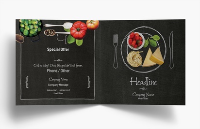 Design Preview for Design Gallery: Food Catering Folded Leaflets, Bi-fold Square (148 x 148 mm)
