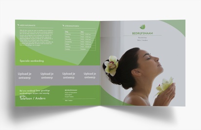 Voorvertoning ontwerp voor Ontwerpgalerij: Massage en reflexologie Folders, Tweeluik Vierkant (210 x 210 mm)