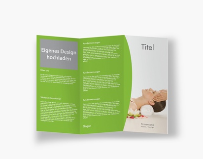 Designvorschau für Designgalerie: Falzflyer Massage & Reflexologie, Zickzackfalz DL (99 x 210 mm)