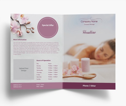 Design Preview for Design Gallery: Beauty & Spa Folded Leaflets, Bi-fold A5 (148 x 210 mm)