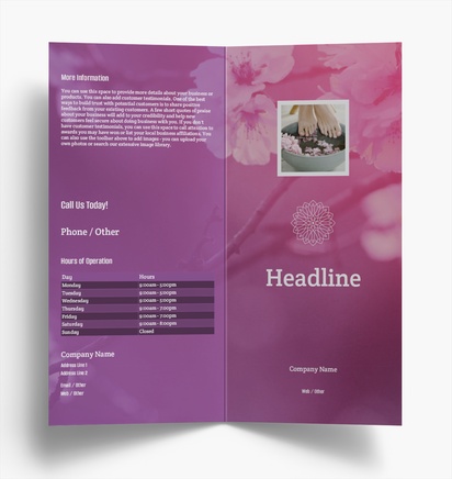 Design Preview for Design Gallery: Florals & Greenery Folded Leaflets, Bi-fold DL (99 x 210 mm)