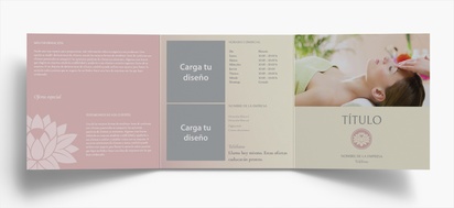 Vista previa del diseño de Galería de diseños de folletos plegados para belleza y spa, Tríptico Cuadrado (148 x 148 mm)