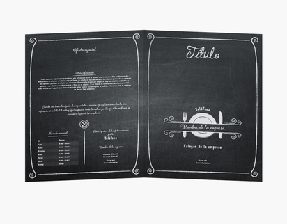 Vista previa del diseño de Galería de diseños de folletos plegados para catering, Díptico A4 (210 x 297 mm)