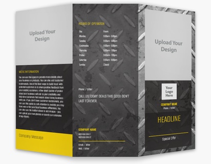 A manufacturing photo yellow black design with 3 uploads