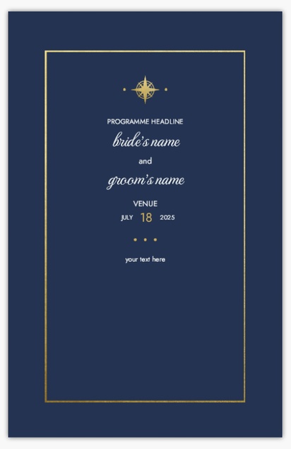 Design Preview for Templates for Minimal Wedding Programs , Flat 13.9 x 21.6 cm