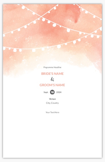 Design Preview for Fun & Whimsical Wedding Programs Templates, 6" x 9"