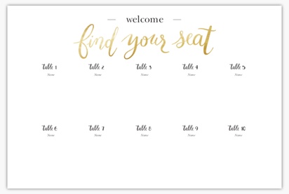A wedding seating chart white cream design for Elegant