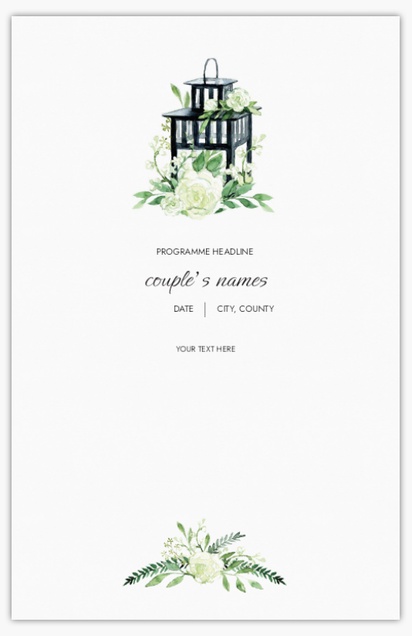 Design Preview for Templates for Wedding Programs , Flat 13.9 x 21.6 cm