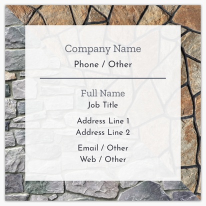 Design Preview for Design Gallery: Masonry & Bricklaying Square Business Cards