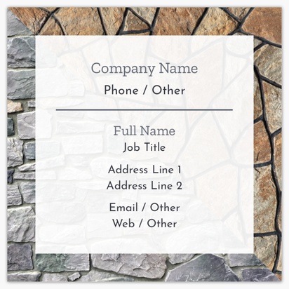 Design Preview for Design Gallery: Masonry & Bricklaying Standard Business Cards, Square (65 x 65 mm)