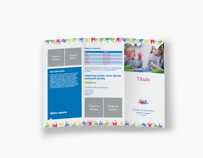 Vista previa del diseño de Galería de diseños de folletos plegados para cuidado infantil y guarderías, Tríptico DL (99 x 210 mm)