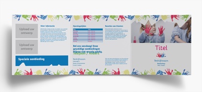 Voorvertoning ontwerp voor Ontwerpgalerij: Onderwijs en kinderopvang Folders, Drieluik Vierkant (148 x 148 mm)