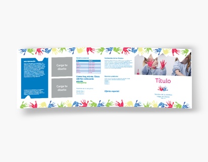 Vista previa del diseño de Galería de diseños de folletos plegados para educación y puericultura, Tríptico Cuadrado (210 x 210 mm)