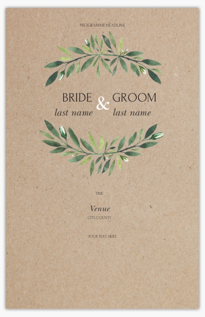 Design Preview for Rustic Wedding Programs Templates, 6" x 9"