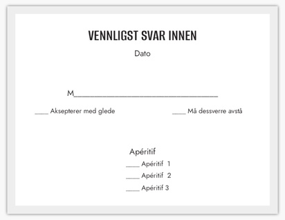 Forhåndsvisning av design for Designgalleri: Minimal Svarkort, 13.9 x 10.7 cm