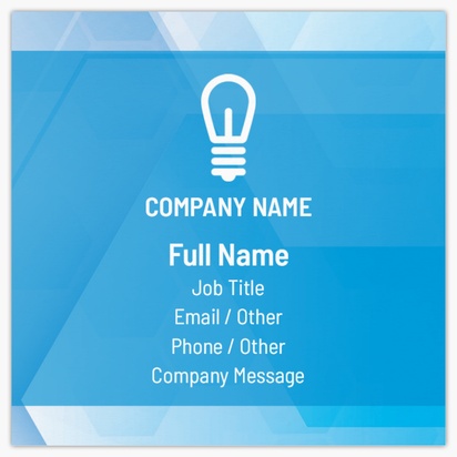 Design Preview for Design Gallery: Electricians Matte Visiting Cards, Square (63.5 x 63.5 mm)