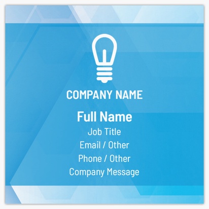 Design Preview for Design Gallery: Electricians Glossy Visiting Cards, Square (63.5 x 63.5 mm)