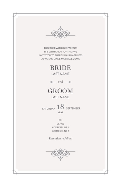 Design Preview for Design Gallery: Elegant Wedding Invitations, Flat 13.9 x 21.6 cm