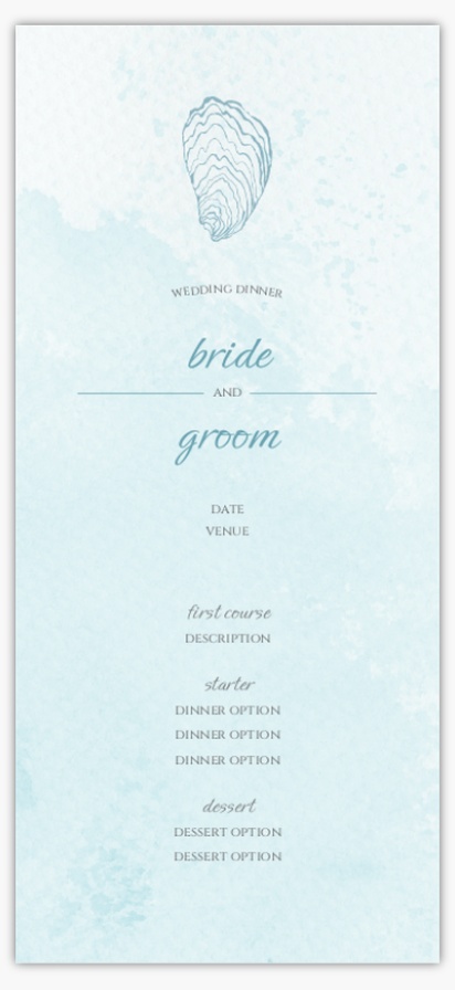 Design Preview for Design Gallery: Nautical Wedding Menu Cards, 4" x 8" Flat