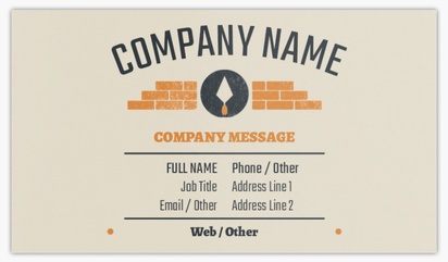 Design Preview for Masonry & Bricklaying Glossy Business Cards Templates, Standard (3.5" x 2")