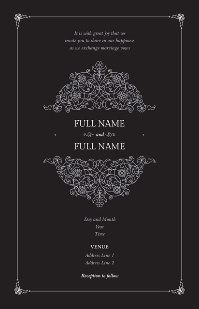 Design Preview for Design Gallery: Traditional & Classic Wedding Invitations, Flat 13.9 x 21.6 cm