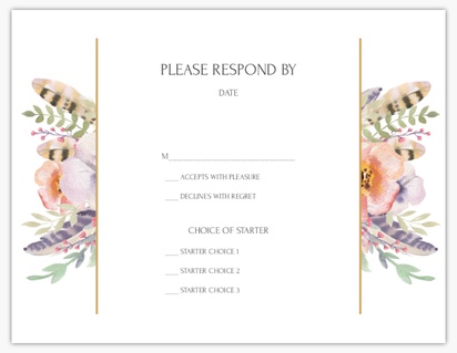 Design Preview for Design Gallery: Floral RSVP Cards, 13.9 x 10.7 cm