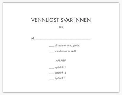 Forhåndsvisning av design for Designgalleri: Minimal Svarkort, 13.9 x 10.7 cm