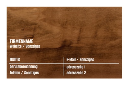 Designvorschau für Designgalerie: Standard-Visitenkarten Schreinerei & Holzarbeiten, Standard (85 x 55 mm)