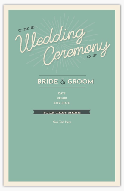 A typography wedding program gray cream design for Programs