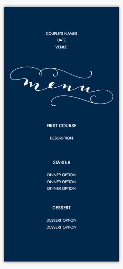 Design Preview for Nautical Wedding Menu Cards Templates, 4" x 8" Flat