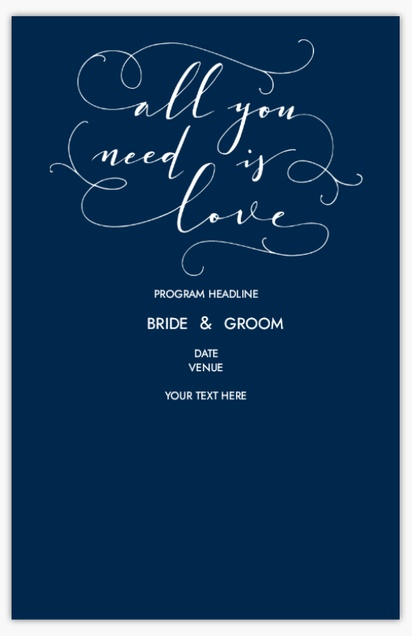 A all you need is love program blue design for Elegant