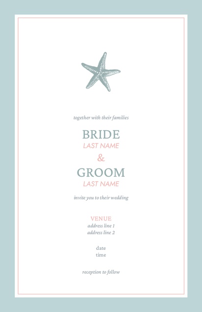 Design Preview for Design Gallery: Nautical Wedding Invitations, Flat 13.9 x 21.6 cm