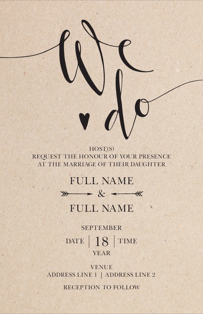 Design Preview for Design Gallery: Typographical Wedding Invitations, Flat 13.9 x 21.6 cm