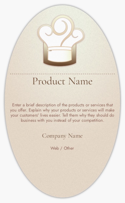 Design Preview for Design Gallery: Groceries Product Labels on Sheets, Oval 12.7 x 7.6 cm