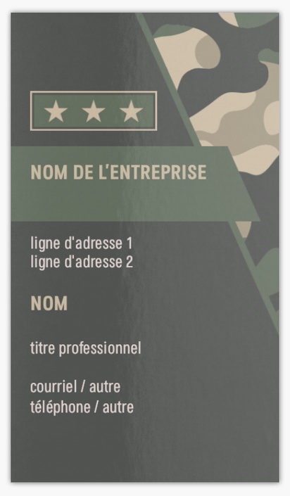 Aperçu du graphisme pour Galerie de modèles : Cartes d’affaires standard, Patriotique et militaire, Standard (3.5 x 2 po)