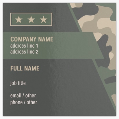 Design Preview for Design Gallery: Military Ultra-Thick Business Cards, Square (65 x 65 mm)