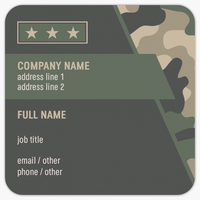 Design Preview for Design Gallery: Military Rounded Corner Business Cards, Rounded Square (65 x 65 mm)
