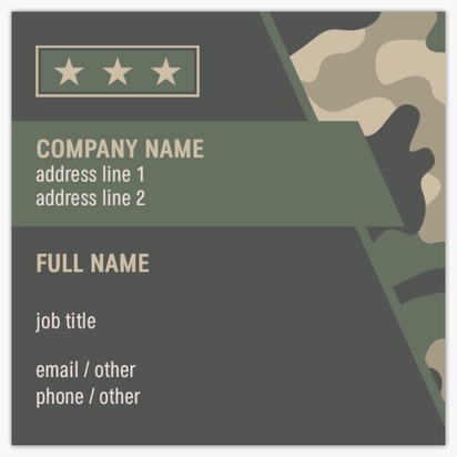 Design Preview for Patriotic & Military Soft Touch Business Cards Templates, Square (2.5" x 2.5")
